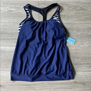 Blue Swim Top with Racerback Design